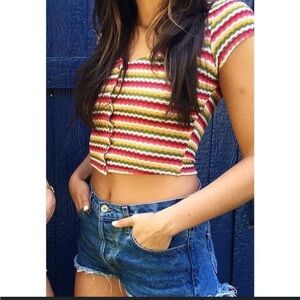 Gypsy Warrior Multicolor Striped Crop Top